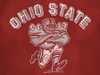 Ohio State 80s 90s collage football illustration ohio ohio state retro screenprint sports vintage