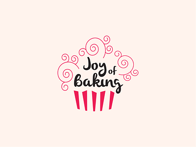 Joy of Baking branding flat hand drawn illustration logo minimal typography vector