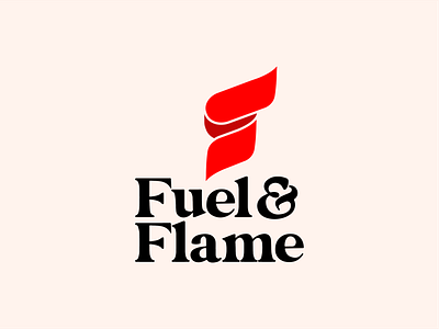 Fuel & Flame branding flat illustration logo minimal typography vector