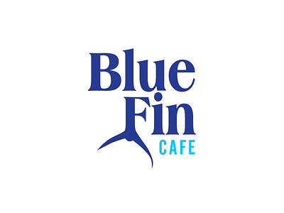 Blue Fin branding design flat illustration logo minimal typography vector