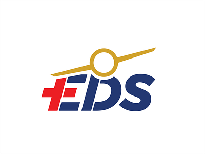 EDS Aviation branding flat illustration logo minimal typography vector