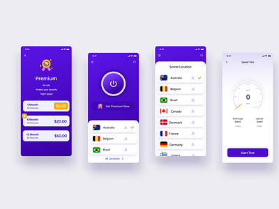 VPN App Light app design drapolly mobile ui ui ux ui design ux uxui vpn