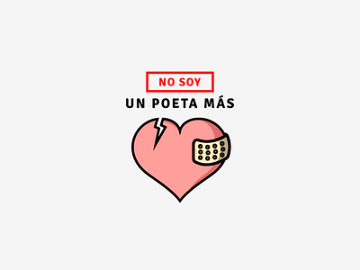 Logo creation "No soy un poeta más" band heart illustration logo poet ray writer