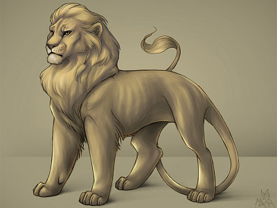 Lion cat digital drawing illustration lion