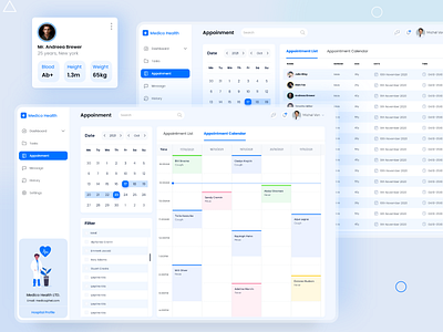 Medico Health - Appointment (Calendar view) appoinment calender dashboad dashboard dashboard ui doctor medical saas saas design webapp