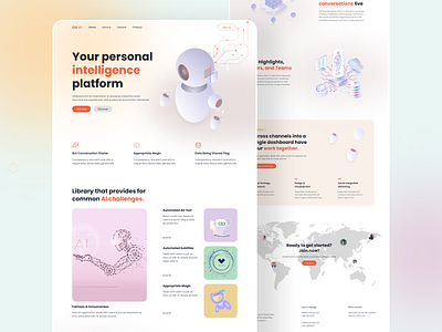 Artificial Intelligence Landing Page ai artificial intelligence clean design design landingpage minimal design ui uiux website