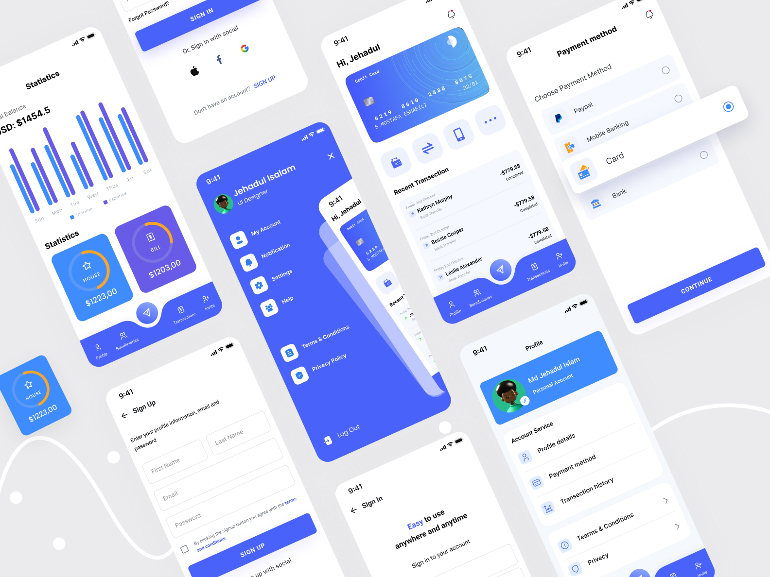 E-Wallet mobile app by Md Jehadul Islam on Dribbble