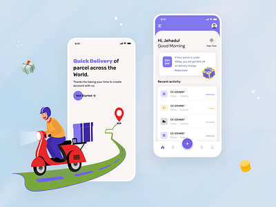 Parcel delivery service mobile app