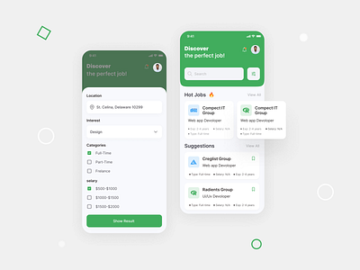 Job Finder Mobile App app design apps concept creative design job ui ui design uiux