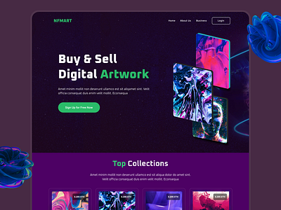 NFT Landing page creative design landing page nft nft landigpage ui ui design uiux website