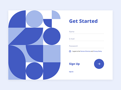 Sign in – Sign up Webdesign