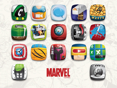 Icon Set // Marvel Inspired heroes icon hulk icons ironman marvel marvel icons spiderman superheroes