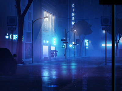 Night City - 1/6 Sleep Scene 2d after effects animation blue character characters colors design dribbble flat gif icons illustration inspiration loop motion graphics motiongraphics rig sleep ui