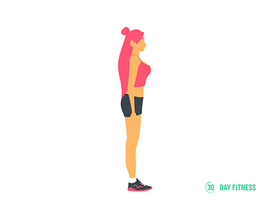 Fitness Girl 2d 30daychallenge 30dayfitness after effects animation app character fitness gif girl girl character girl illustration illustration inspiration loop motion graphics rig squat ui
