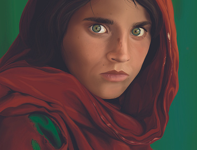 Afgan Kızı Portre Çalışması art illustration photoshop portrait