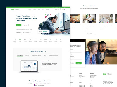 Sage Intacct b2b website landing page saas ui ux web webdesign