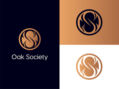 Oak Society - Logo Design circle classy design elegant gold illustration letter s logo mark oak os premium seal society