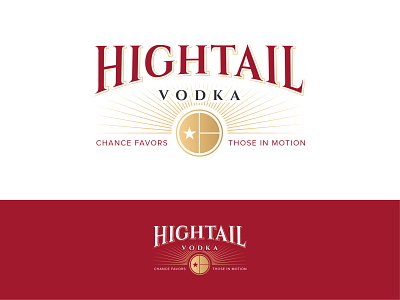 Hightail Vodka - Logo Design alcohol alcohol branding design gold illustrator label logo luxury premium red texas vodka
