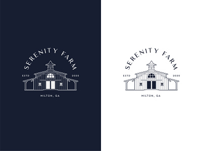 Serenity Farm - Logo Design agriculture barn classic classy clean custom farm illustrator lineart logo vector