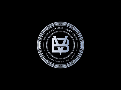 Benefaction Ventures - Logo Design badge bv bv logo emblem exquisite letter letter b letter v letterpress logo mark modern monogram premium seal silver vb vb logo