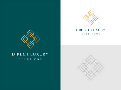 Direct Luxury Solutions - Logo Design design direct distribution expensive geometric gold green illustrator logo luxurious luxury mark marketing premium solutions vector