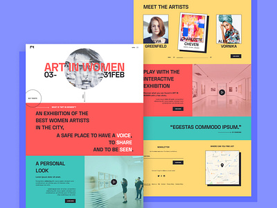 Art exhibition · Homepage art colourful design exhibition flat homepage spain webdesign women