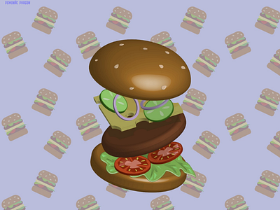 Burger burger vector 3d illustrator