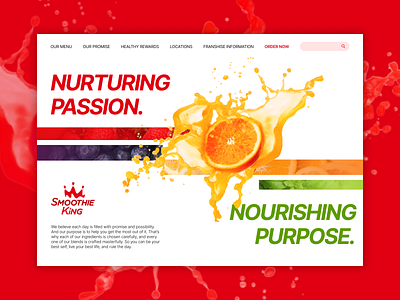 Smoothie King Landing page