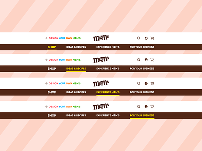 m&m's Header Navigation branding chocolate dailyuichallenge header logo navigation navigation bar ui ux web webdesign