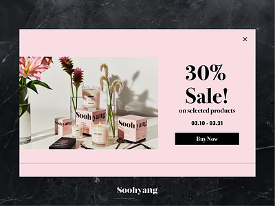 Special Offer (Soohyang) branding candle dailyuichallenge off pink popup sale soohyang special offer typography ui ux web website