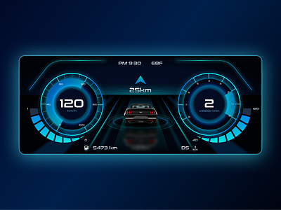 Car interface blue car car screen carui dailyuichallenge gradient interface mobile mobile app neon neon colors neon light ui ux web