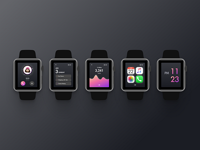 Apple Smart Watch Interface Design applewatch call dailyuichallenge ui ux walk watch watches watchface watchos webdesign