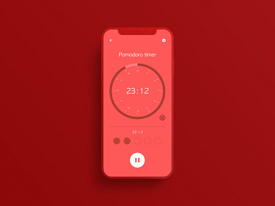 Countdown Timer App(Pomodoro) app countdown countdown timer flat mobile mobile app pomodoro time timer tomato ui uiux