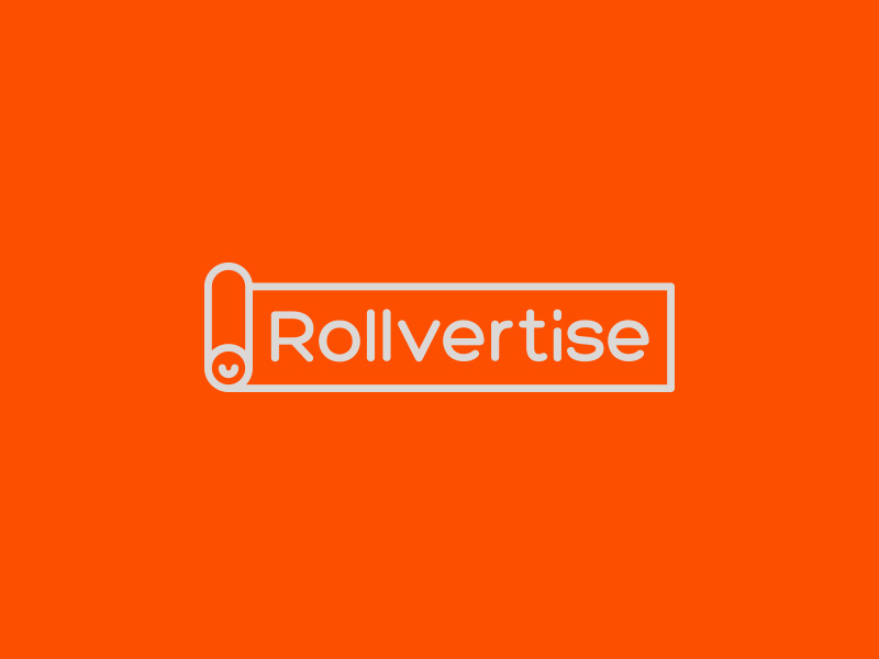 Rollvertise banner advertise roll creative branding logo