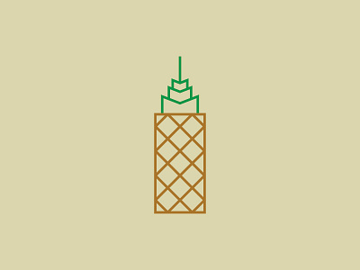 Pineapple Tower architecture building design flat logo logotype mark pineapple real estate vector