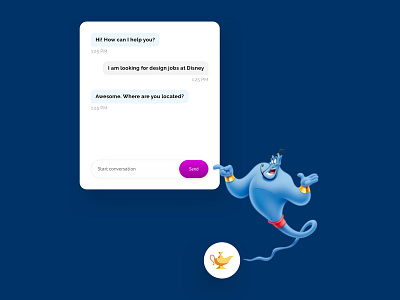 Genie Chatbot ai character chatbot dailyui design disney genie ui uidesign ux