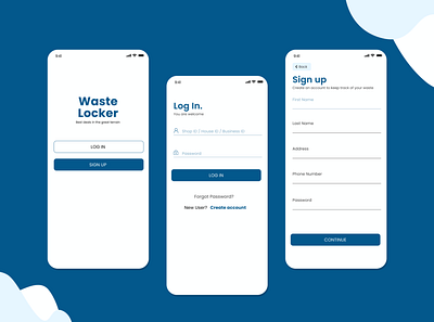 WL - LOGIN design environmental mobile ui uidesign uiux ux waste