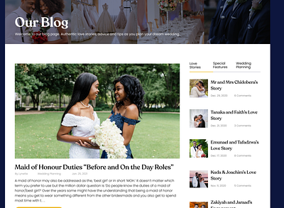 Zimwedding Blog blog design design event planning ui uiux ux web website wedding