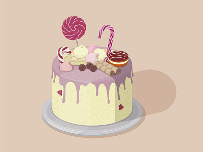 Cake art artwork cake dessert foodart illustration sweet vector