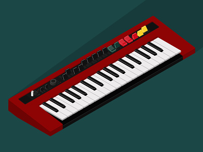 Synthesizer art artwork illustration isometric illustration isometry keys music musical instrument synthesizer vector