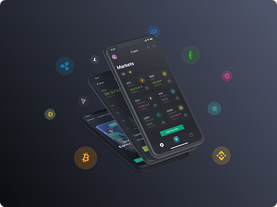 Crypto UI/UX Design bitcoin crypto design mobile app trade ui website