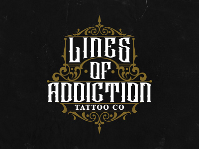 Lines of Addiction Tattoo Co branding design handlettering lettering lettering logo logo logotype typedesign vector victorian logo vintage vintage logo