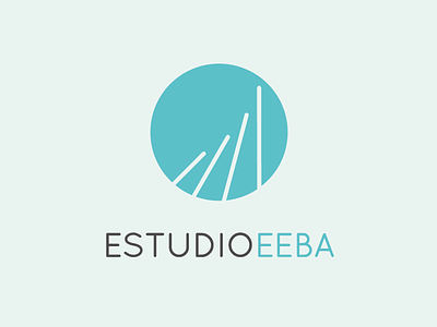 Logo EEBA Final proposal architecture blue water building circle construction interiorism lines quicksand font