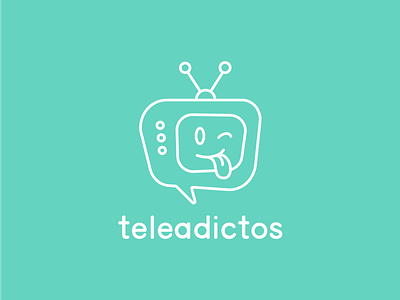 Teleadictos Podcast rebranding adictos blue green tongue turquoise tv
