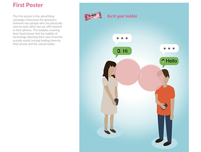 Topline Ad Campaign - Look Up, Burst Your Bubble ad campaign advertising advertising campaign advertising design illustration illustrator social campaign