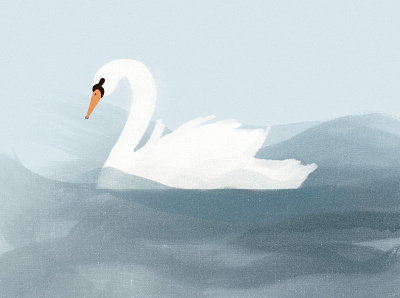 Solo. digital illustration digitalart illustration inspiration minimal ocean procreate solo swan