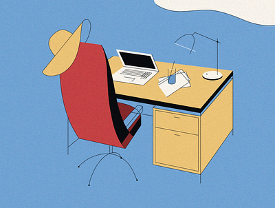 Book Cover Fragment | Built to Sell book cover clouds cover artwork cover design desk illustration sky workplace
