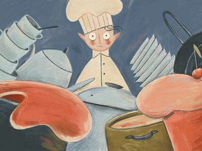 How to Know If Another Project Fits in Your Schedule anxiety chef chef hat cooking editorial illustration food illustration kitchen project management