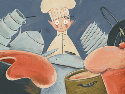 How to Know If Another Project Fits in Your Schedule anxiety chef chef hat cooking editorial illustration food illustration kitchen project management