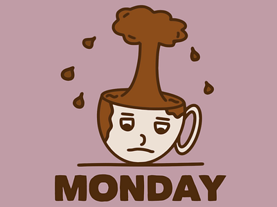 Monday Blues art coffee design graphic logo monday tshirt